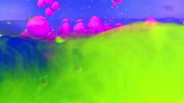 Inkt bubbels In Water — Stockvideo