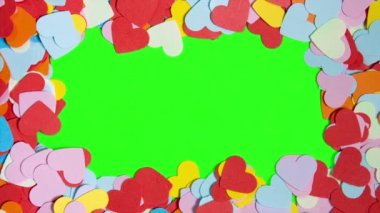 Yeşil ekranda şeklinde Kalpler