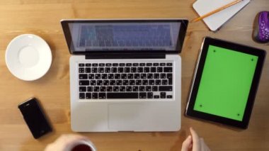 Yeşil bir ekran masaüstü, dizüstü ve Tablet Pc kullanarak