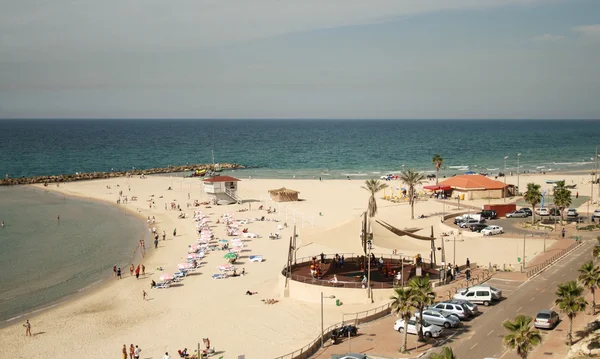 Пляжи Нетании Израиля — стоковое фото