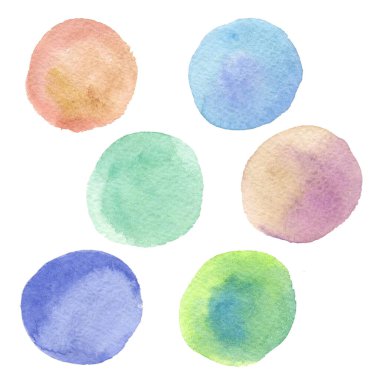 Spot yeşil desenli suluboya arka plan doldur. Mor, turuncu ve mavi lekeler ve lekeler