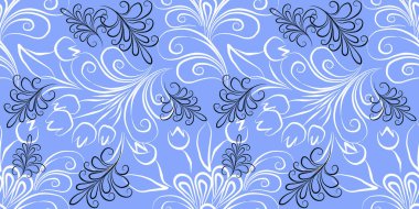 Kış kusursuz dijital kağıt tekstil ambalajı. Arkaplan çizgisi sanat unsurları. Mavi ve beyaz renkler