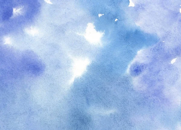 Acquerello vernice astratto cielo sfondo. texture macchia blu e viola. Sfondo di spot per packaging e web — Foto Stock
