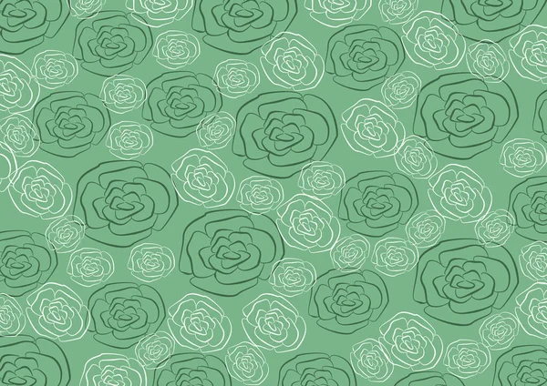Çiçek desenli, narin yeşil çiçekli ve pastel yeşil arka planda izole edilmiş açık yeşil güllü. Yaratıcı bahar konsepti