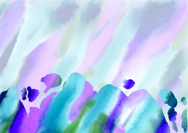 Aquarelle peinture abstraite fond multicolore. taches et éclaboussures jaunes, orange, rouges et violettes Texture des lobes. Contexte de Spot pour l'emballage et le web — Photo
