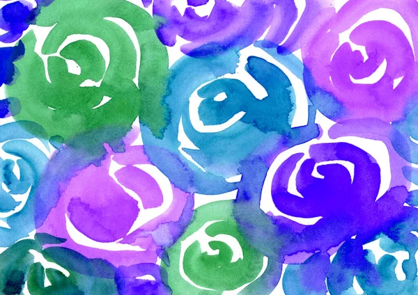 Watercolor paint abstract multicolored background. green, blue, red and purple Spots and splashes texture from Roses. Backdrop of Spot for packaging and web — Stock Photo, Image