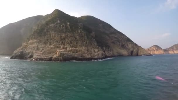 Volcanic island Sai Kung Islands — Stock Video