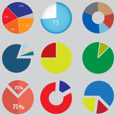 Infographic elemanları, pasta grafiği simgesi, iş öğeleri ve istatistiklerini ayarla