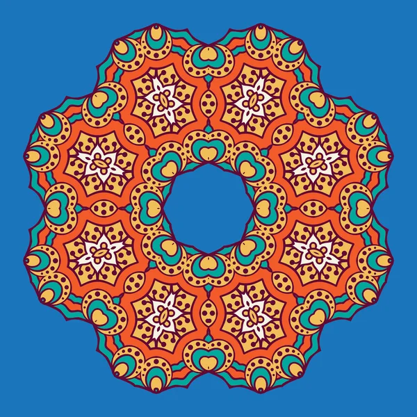 Ornamento circular de color en estilo oriental — Vector de stock