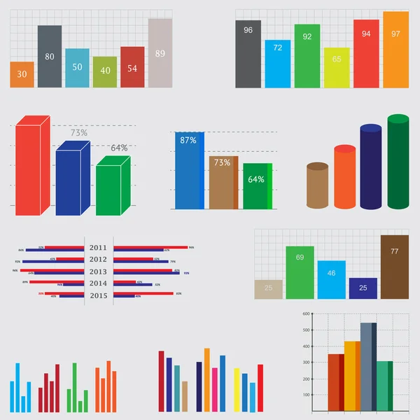 Diagramas de negócios e gráficos — Vetor de Stock