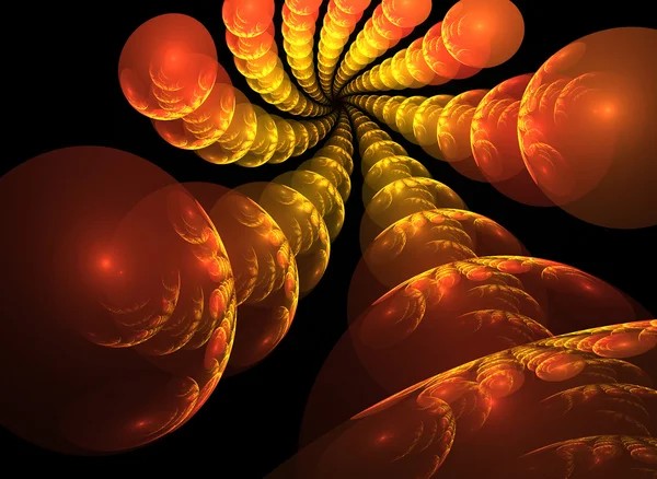Fiery fractal spiral — Stock Photo, Image