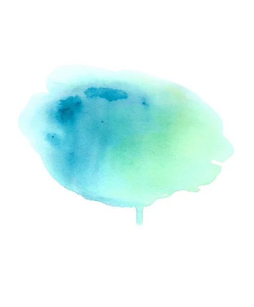 Hand Drawn Watercolor Abstract Stain Beautiful Turquoise Color — Stock Photo, Image