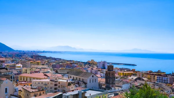 Vista Panorâmica Cidade Salerno Golfo Salerno — Fotografia de Stock