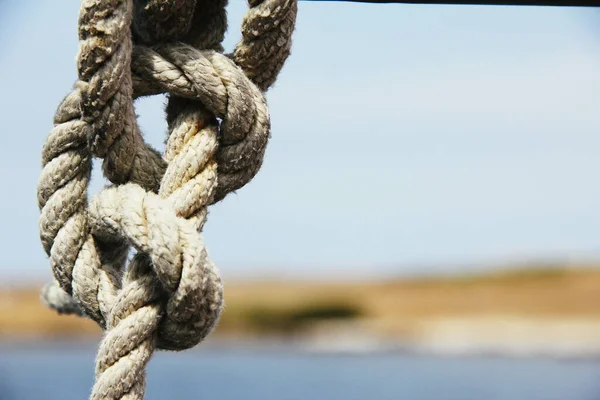 Detail Rope Knot Sea Bottom — Stock Photo, Image