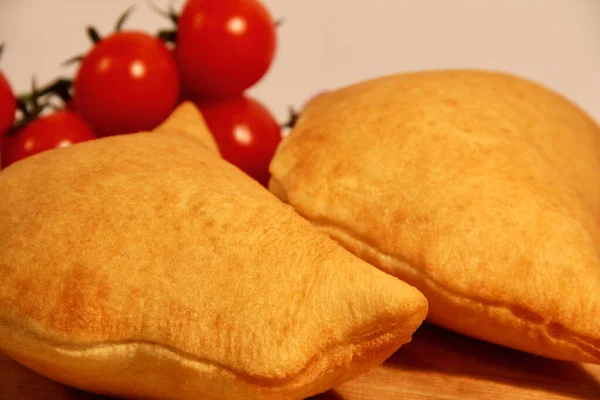 Dettaglio Panini Ripieni Pomodoro Mozzarella — Foto Stock