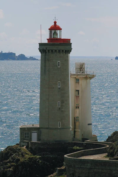 Bretagne Világítótornya Franciaország Közút Part — Stock Fotó