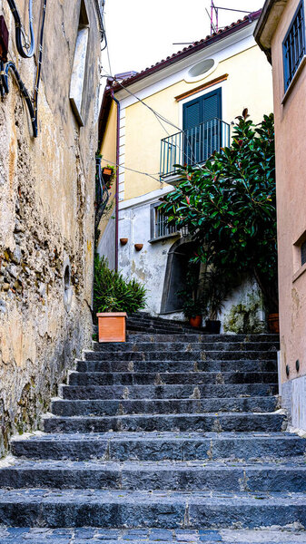 Alley in the historic center of Agropoli, Campania, Italy