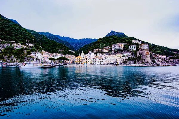 Cetara Amalfikusten Italien Panorama Över Byn Utsikt Från Havet — Stockfoto