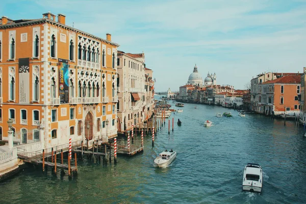 Vue Sur Grand Canal Venise Avec Pont Fond — Photo