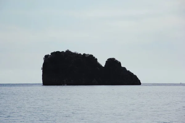 Vista Ilha Coelho Pôr Sol Sul Itália — Fotografia de Stock