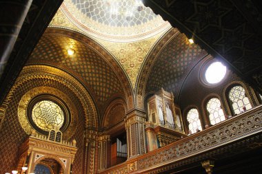 CZECH REPUBLIC, PRAGUE: JUNE 13 2015: interior of the Spanish synagogue in Prague