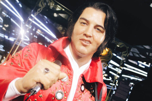 CZECH REPUBLIC, PRAGUE: JUNE 13 2015: Prague wax museum, Elvis Presley