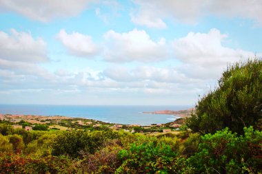 view of bay with blue sea in the north of Sardinia