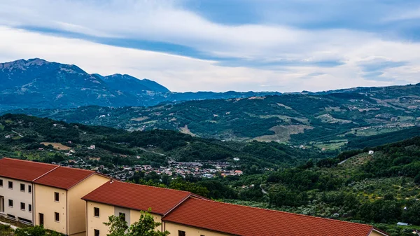 Laviano Campania Talya Nın Stres Olmayan Bölgesinin Üst Görüntüsü — Stok fotoğraf