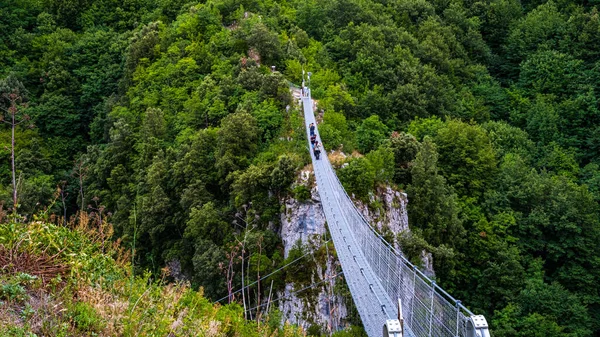 Vista Superior Ponte Tibetana Laviano Campania Itália — Fotografia de Stock