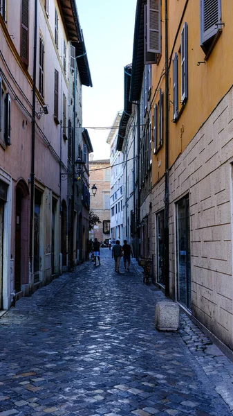 View Historic Center Fano Marche Italy Alley Stock Picture
