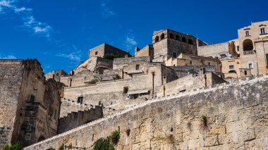 Matera 'nın tarihi merkezi, Sassi. Basilicata. İtalya.