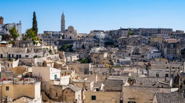Matera 'nın tarihi merkezi, Sassi. Basilicata. İtalya.