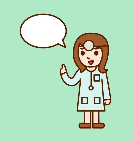 Doktor kadın bir şey tanıtmak.