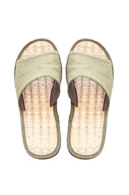 Slippers woven  on white background clipart