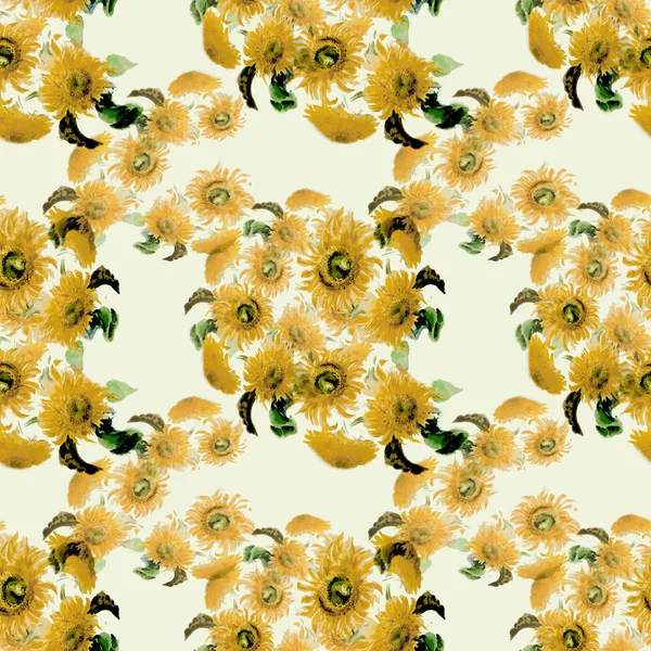 Sonnenblumen - Aquarell. Verwendung von Druckmaterialien, Schildern, Artikeln, Webseiten, Landkarten, Postern, Postkarten, Verpackungen. — Stockfoto