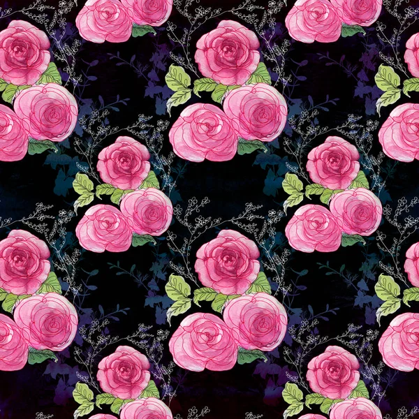 Rosas Esboço Aquarela Composição Decorativa Motivos Florais Use Materiais Impressos — Fotografia de Stock