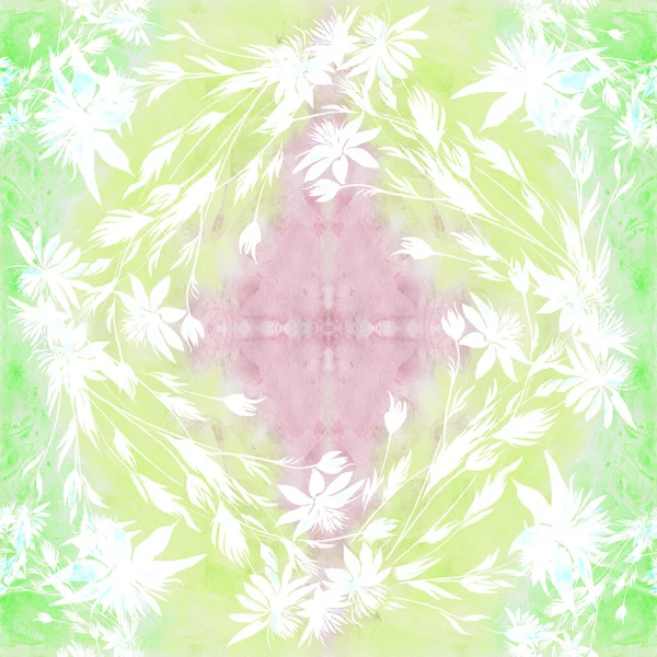 Bloemen Bladeren Decoratieve Compositie Een Aquarelachtergrond Naadloze Patronen Gebruik Gedrukte — Stockfoto