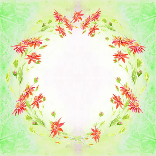 Flowers Leaves Decorative Composition Watercolor Background Seamless Patterns Use Printed — Stock Photo, Image