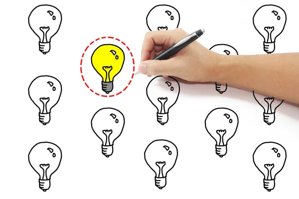 Seçilen el ile çizim kalem kırmızı çizgi çember sarı lig