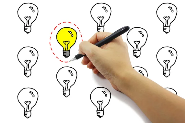 Seçilen el ile çizim kalem kırmızı çizgi çember sarı lig