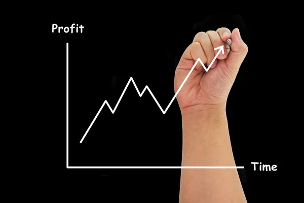 el koyu siyah arka plan üzerine kar ve zaman grafiği çizimi