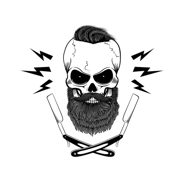 pic Logos De Calaveras Con Barba calavera con barba vectores grafico