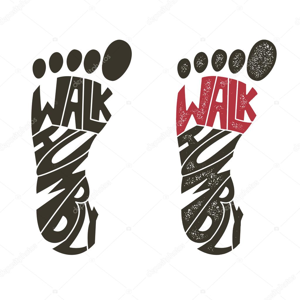 walk humbly. vector illustration