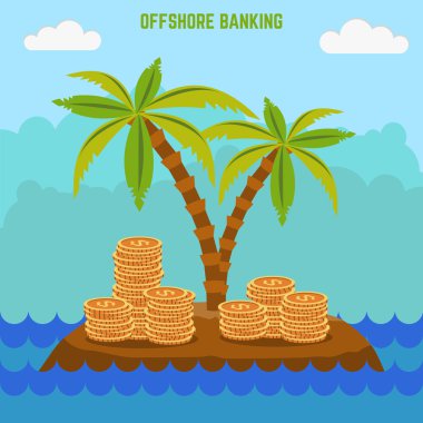 para offshore bölgesinde adada gizli. Vergiden kaçınma.