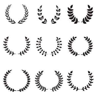 Farklı çelenkler seti. Çelenk simgeleri. 