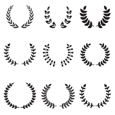 Set of different wreaths. Wreaths icons.  clipart