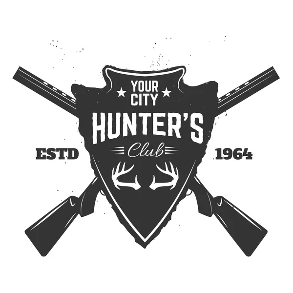 Modello di etichetta del club Hunter — Vettoriale Stock