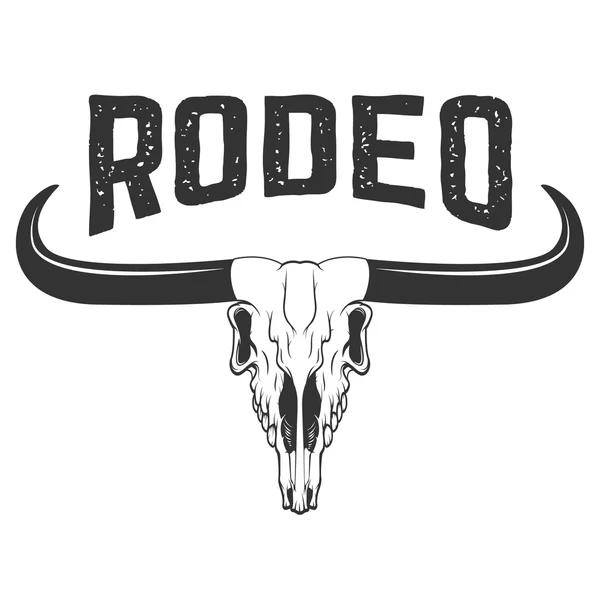 Rodeo. Buffalo koponyája izolált fehér alapon. — Stock Vector