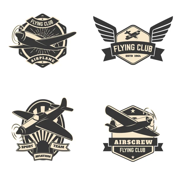 Set van Flying Club-labels en emblemen — Stockvector