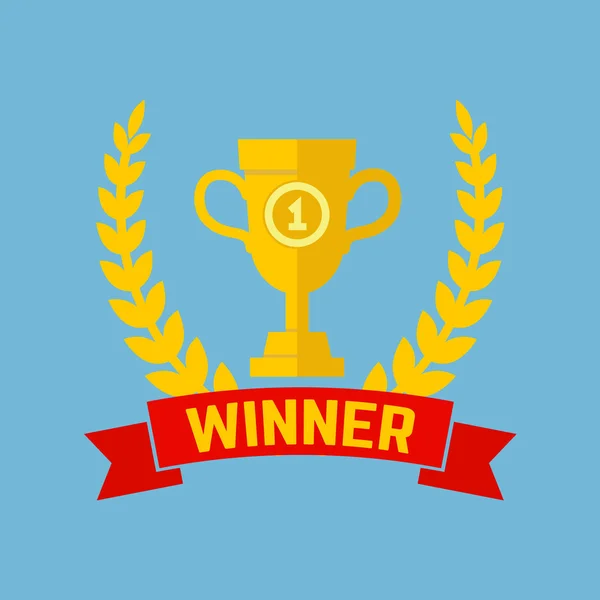 Переможець, іконка чемпіона в плоскому стилі — стоковий вектор